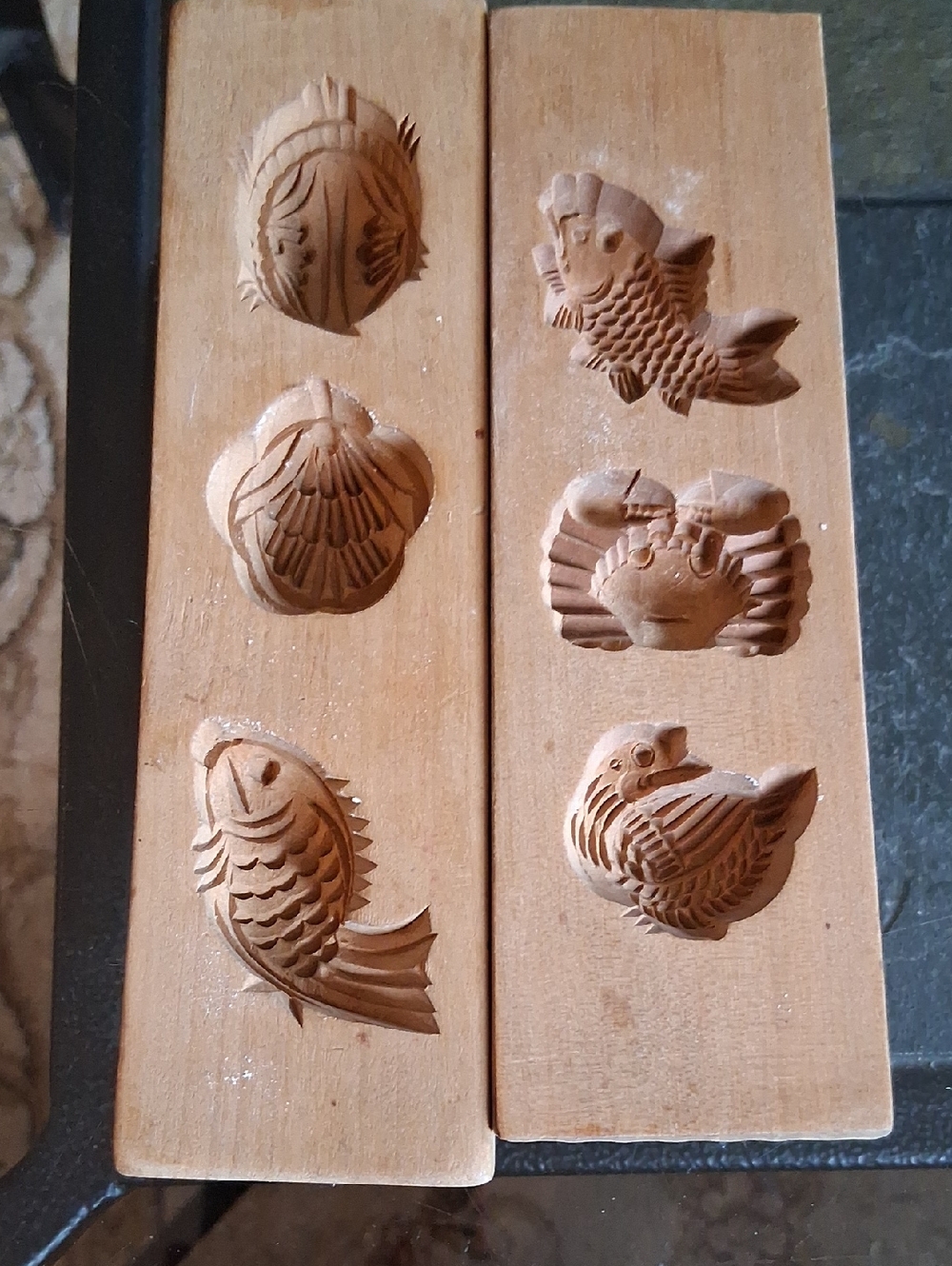 VINTAGE WOODEN KASHIGATA MOLDS